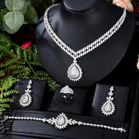missvikki new 4pcs shiny luxury bangle earrings necklace ring jewelry set brides wedding jewellery full cz charm high quality