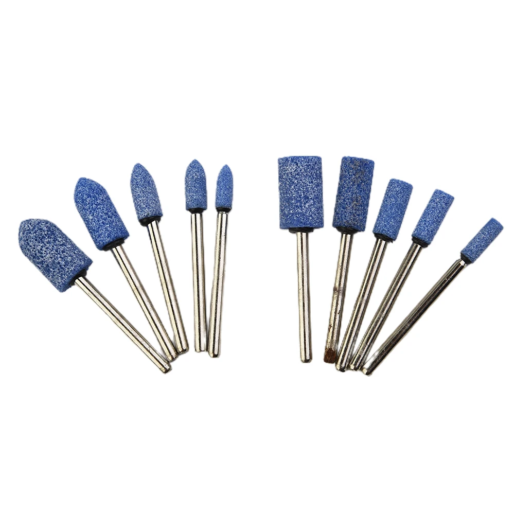 

10Pcs Grinding Wheel Head Ceramic Stone Polishing Grinding Rotary Die Grinder Drill Bit Tool 3mm Handle Flint Electric Grinder