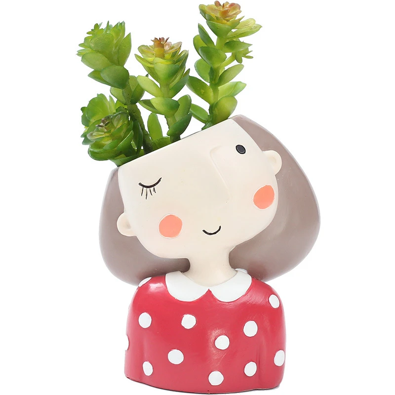 

Girl Flower Pot Ceramic Plant Decoration Flower Pot Office Table Top Gardening Mini Potted Plant Decoration Girl Handmade Pots