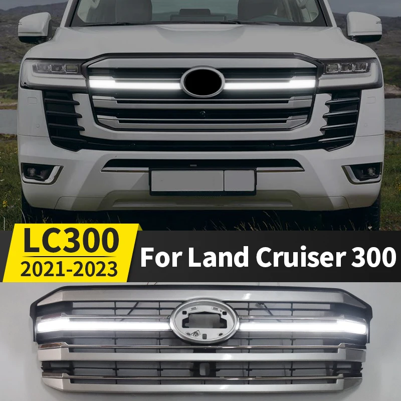 

Applicable to 2021-2023 Land Cruiser 300 Lc300 Front Grille Middle Net Modified LED Dynamic External Accessories Decoration