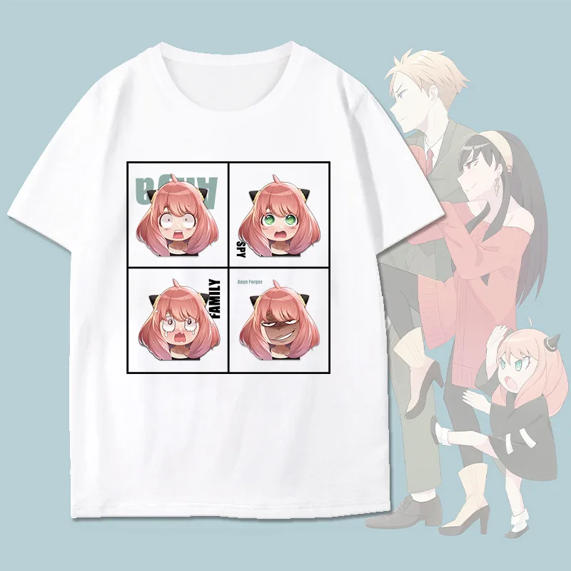 

Anime SPY X FAMILY Anya Yor Loid Man/Women Harajuku T-shirt Round Neck Short Sleeve Casual Unisex Streetwear Tee Top