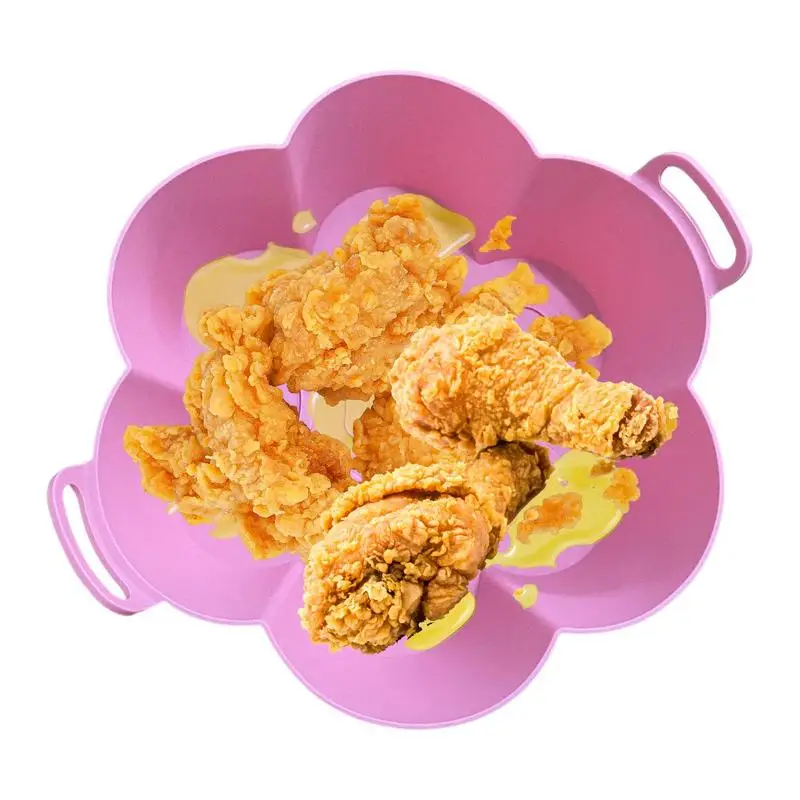 

Силиконовый поднос для жарки, термостойкая силиконовая чаша с ручками, поднос для жарки еды, аксессуары для духовки