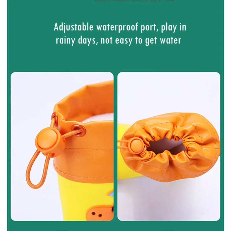 Cute Cartoon Dinosaur Children Rain Shoes for Boys Girls Waterproof EVA Rubber Non Slip Toddler Kids Waterproof Rain Boots