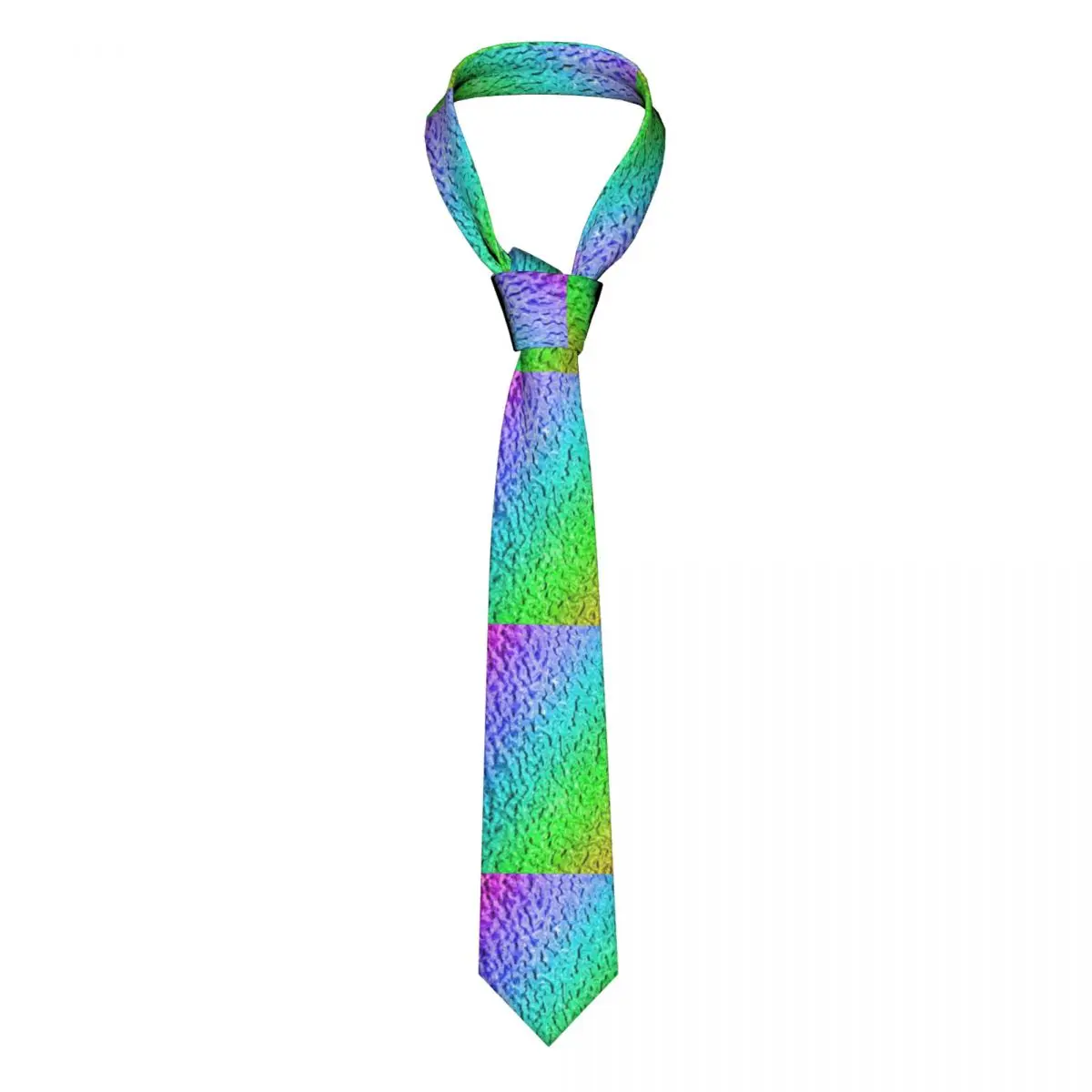 

Metallic Rainbow Tie Acrylic Marble Print Man Design Neck Ties Gift Blouse Wedding Polyester Silk Cravat