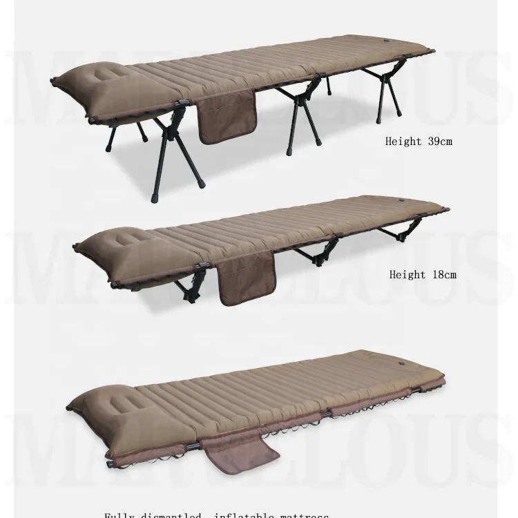 

Marvelous Outdoor Portable Aluminum Oxford Lightweight Camping Inflatable Bed Folding Bed Cot For Adults