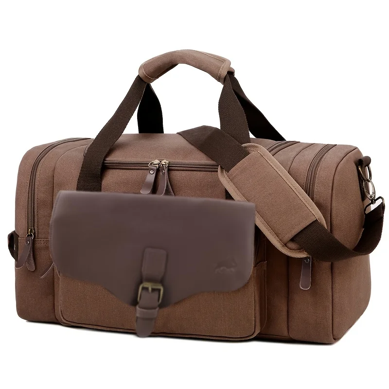 

Canvas Travel Bag Large Capacity Duffel Bag with Trolley Sleeve Bags
