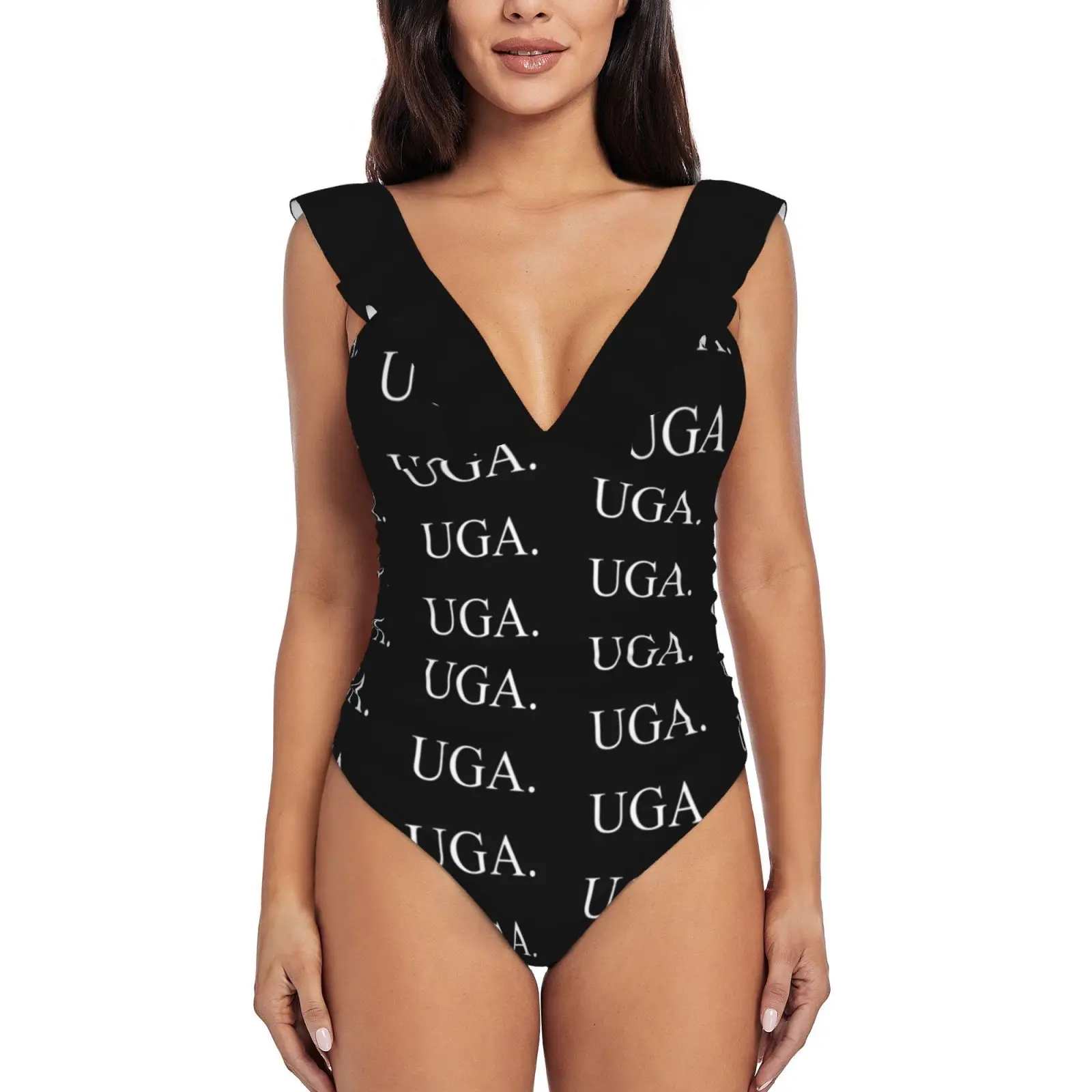 

Uga. Женский слитный купальник с оборками, монокини, женская пляжная одежда, Университет Джорджии, черт