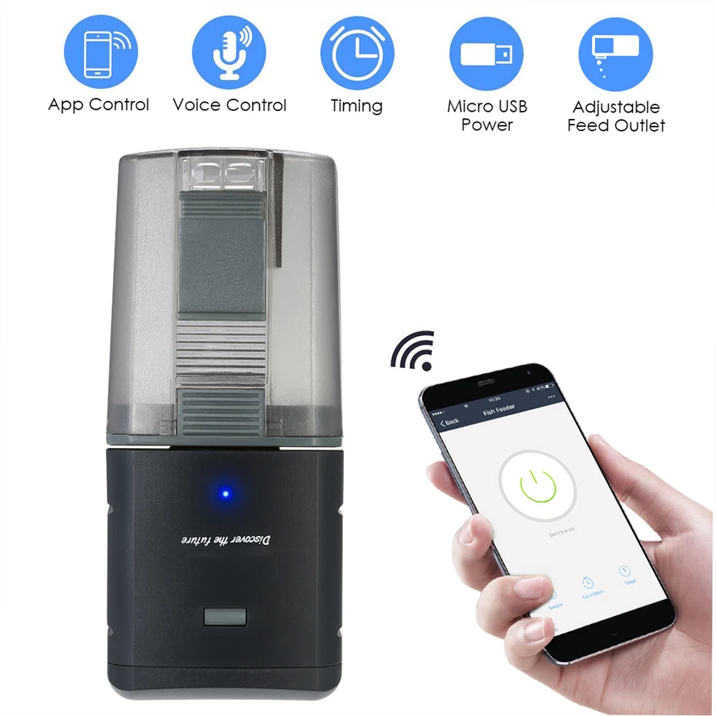 Fish Feeder WIFI Adjustable Aquarium Automatic Food Dispenser for Tank Electronic Timer App Voice Control | Дом и сад