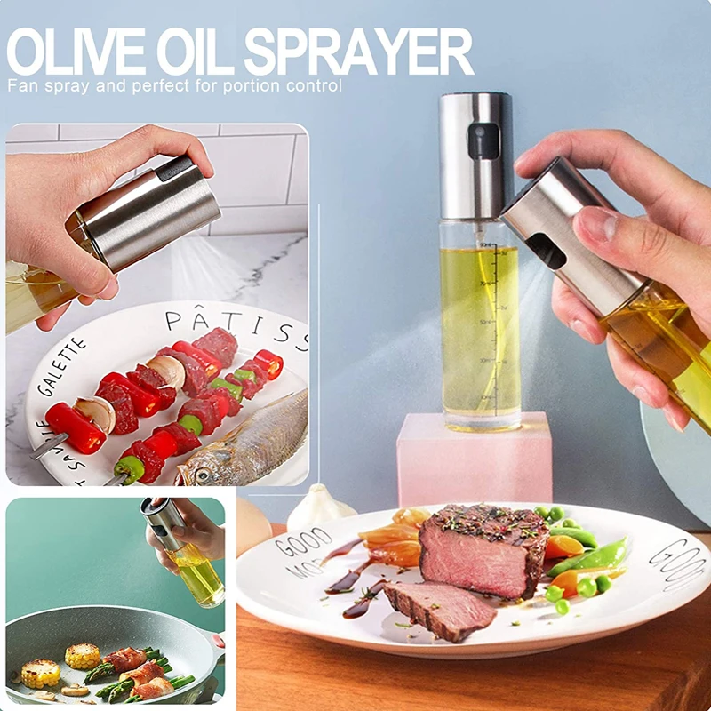 Glass Oil Spray Bottle Hand Press Olive Oil Sauce Vinegar Dispenser for BBQ Grill Barbecue Cooking Tool Kitchen Accessories