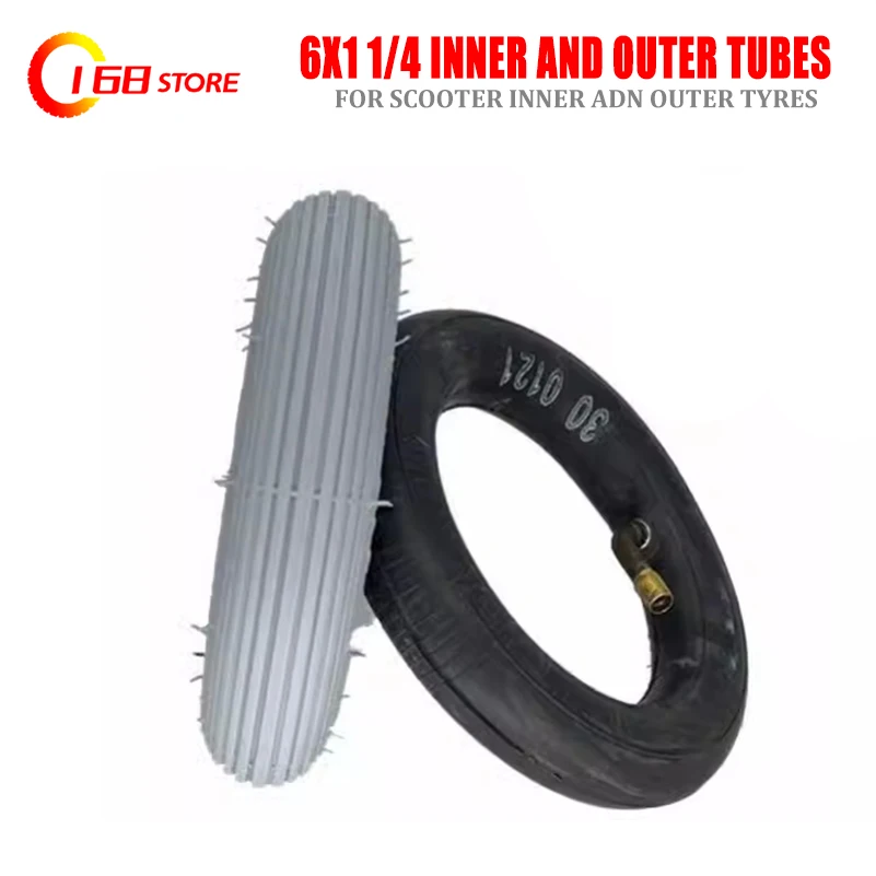 

Motorized scooter 6x1 1/4 inner tube and outer tube Electric wheelchair 6 inch gray tire pneumatic tire