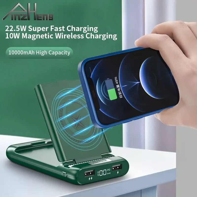 

2023New PINZHENG 10000mAh 22.5W Fast Charging Power Bank For iPhone 10W Wireless Charging Powerbank Portable External Battery Ch