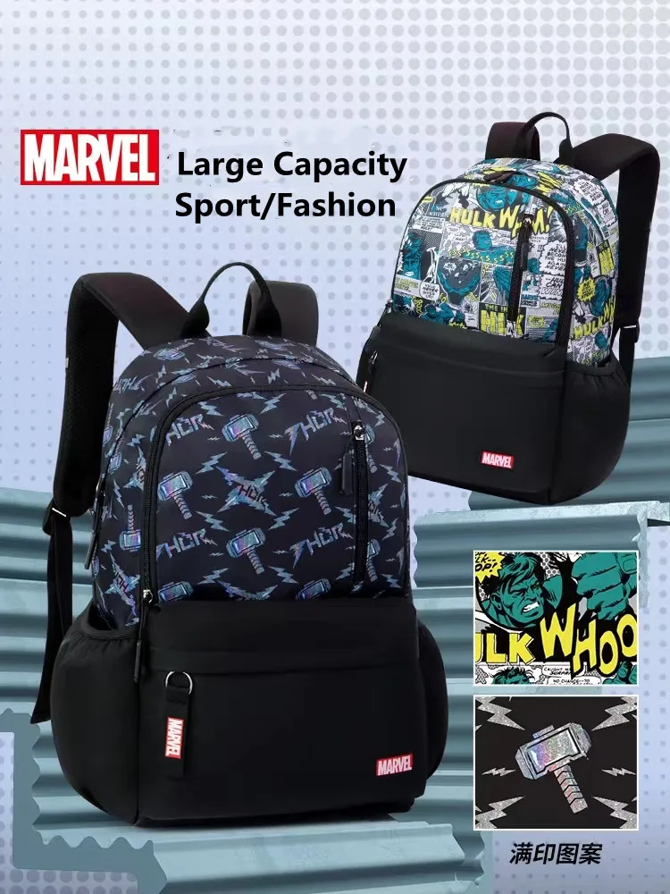 Disney Marvel Leisure School Bags For Boys Primary Middle Student Shoulder Orthopedic Backpack Grade 2-6 Large Capacity Mochila