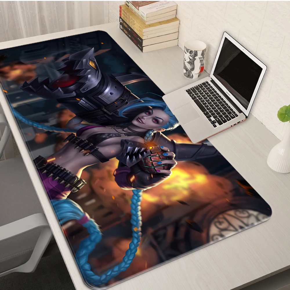 

High Quality League of Legends Jinx Gaming Mouse Pad PC Laptop Gamer Mousepad Anime Antislip Mat Keyboard DeskMat For Overwatch