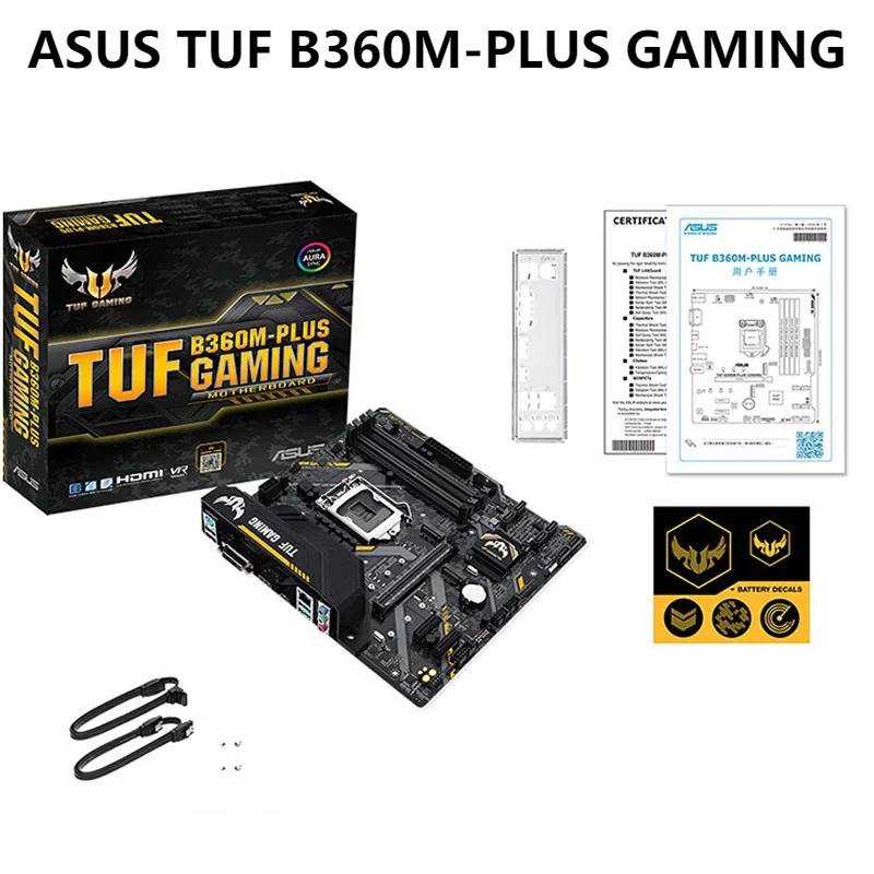 

ASUS TUF B360M-PLUS GAMING Computer Motherboard LGA1151 Intel B360 M.2 Micro ATX DDR4 DIMM SATA III Support i7/i5/i3 USB3.1 Gen2
