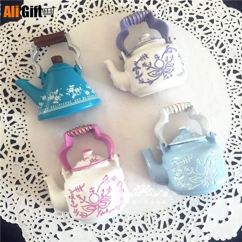 

Kettle Teapot Style Refrigerator Magnetic 3D Stickers Souvenir Home Decoration Food Fridge Magnets Accessory Travel Souvenir