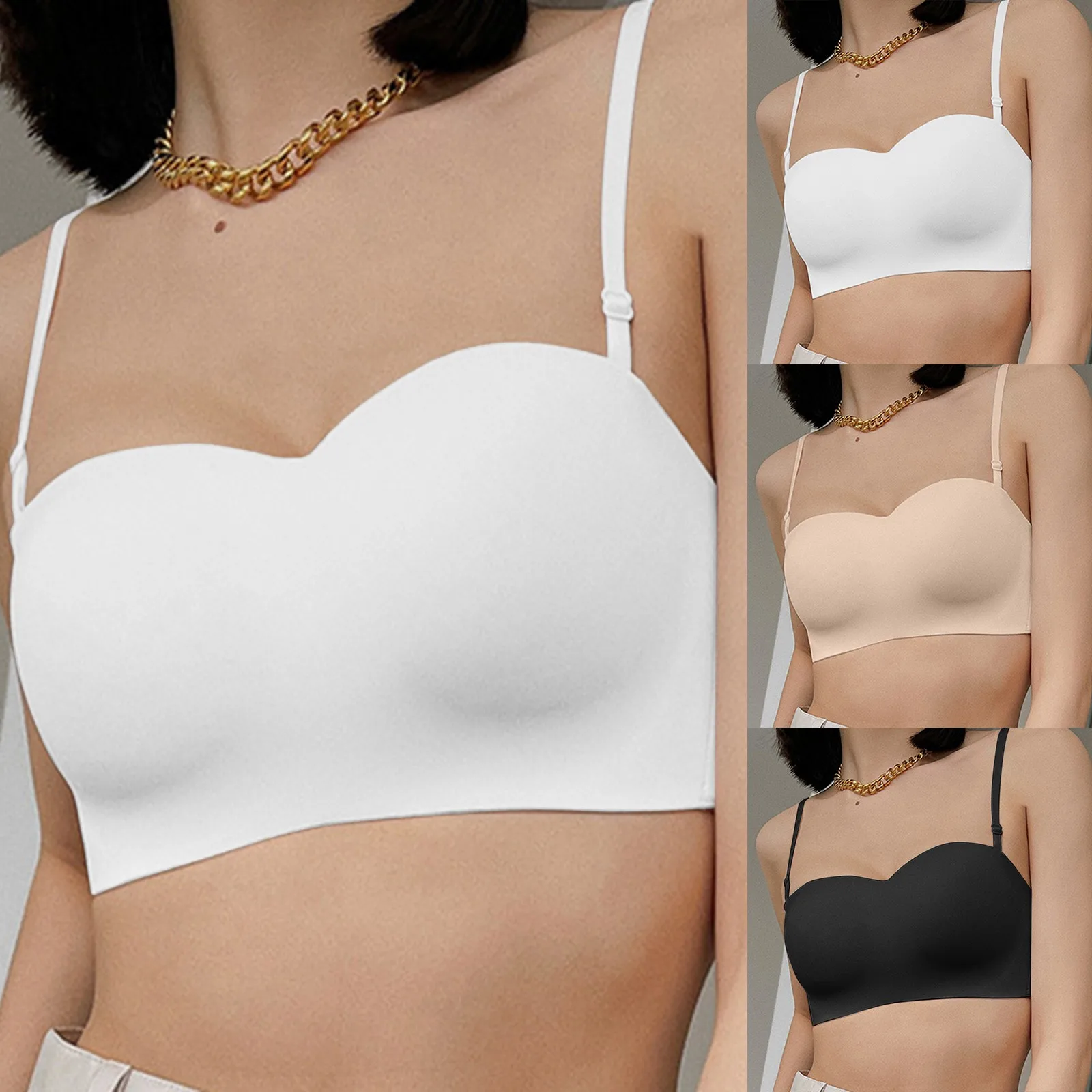 

Seamless Ladies Underwear V-neck No Steel Ring Small Chest Gathered Adjustable Small Comfortable Thin Bra Sports Corset Tops топ