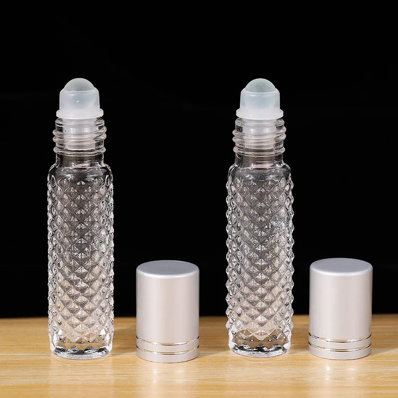 

10ml Anti-slip Roller Ball Perfume Bottle Glass Roller Bottle Refillable Transparent Bottle Leakproof Roller Massage Bottle