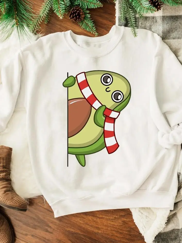 

Милые пуловеры с изображением лица авокадо, свитшоты на Новый год и Рождество, модная женская одежда с принтом для Счастливого праздника