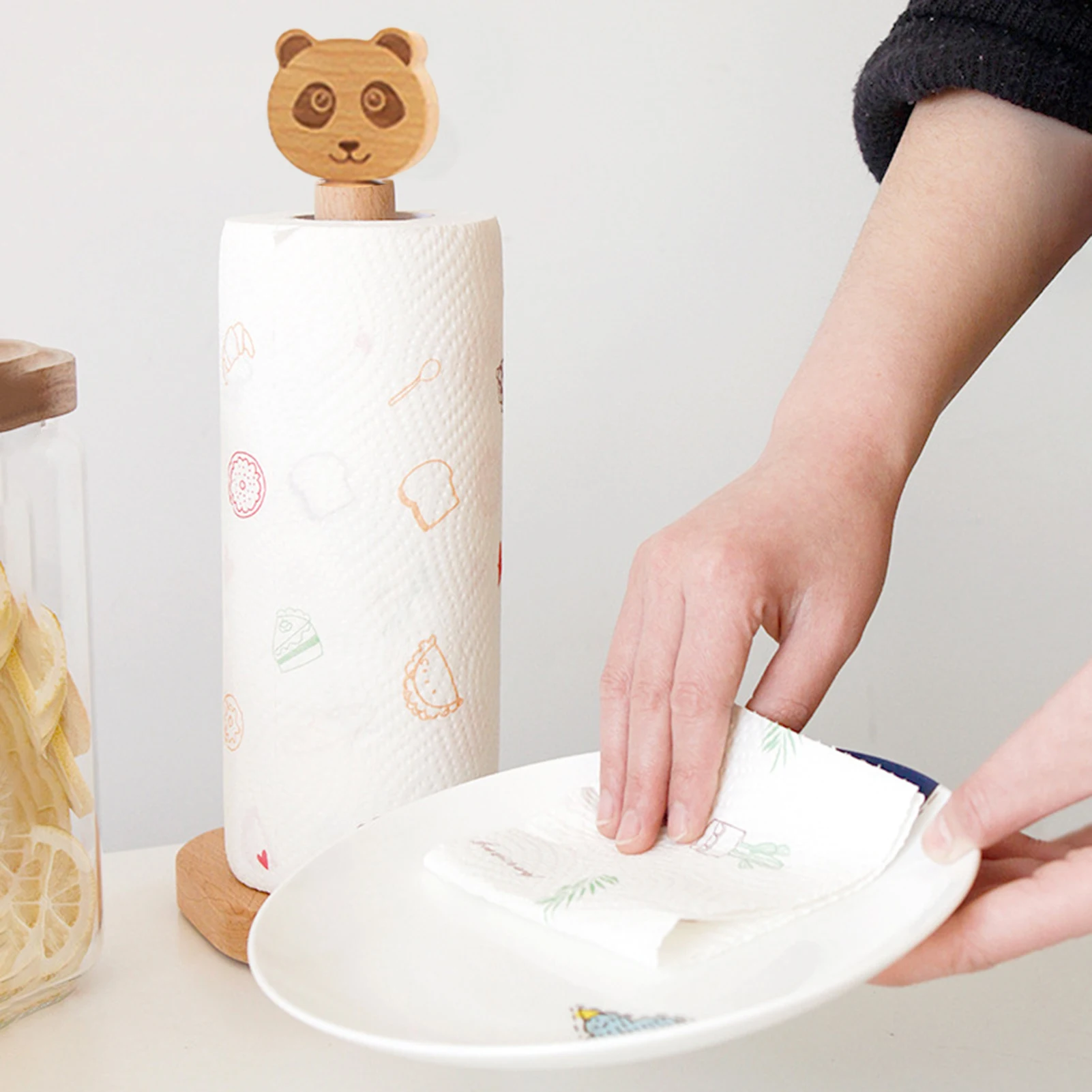 Держатель для бумажных полотенец держатель рулонов деревянная подставка