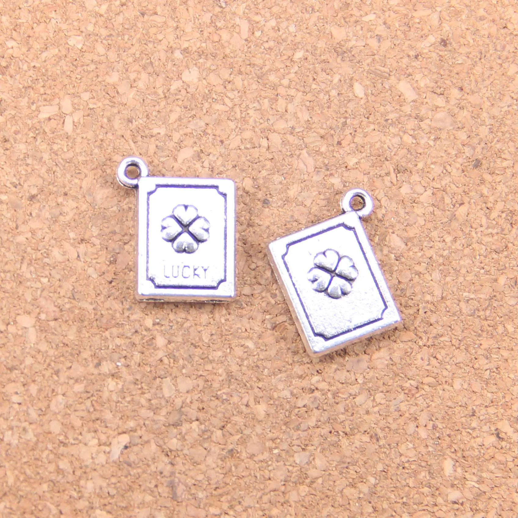 

38pcs Charms lucky clover book 15x13x3mm Antique Pendants,Vintage Tibetan Silver Jewelry,DIY for bracelet necklace