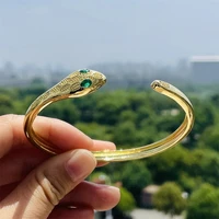 popular cool style fashion copper gold plated micro set personalized snake head full diamond bracelet womens bracelet wholesale