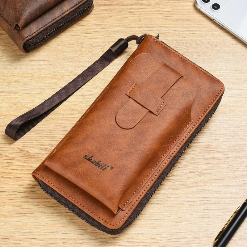 

Men Clutch Bag Large Capacity Men Wallets Cell Phone Pocket Passcard Pocket High Quality Multifunction Wallet for Men Clutch Bag