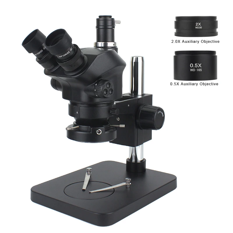 

Тринокулярный микроскоп для пайки печатных плат, для промышленной лаборатории, с универсальным фокусным увеличением и непрерывным увеличением, 7X 50X