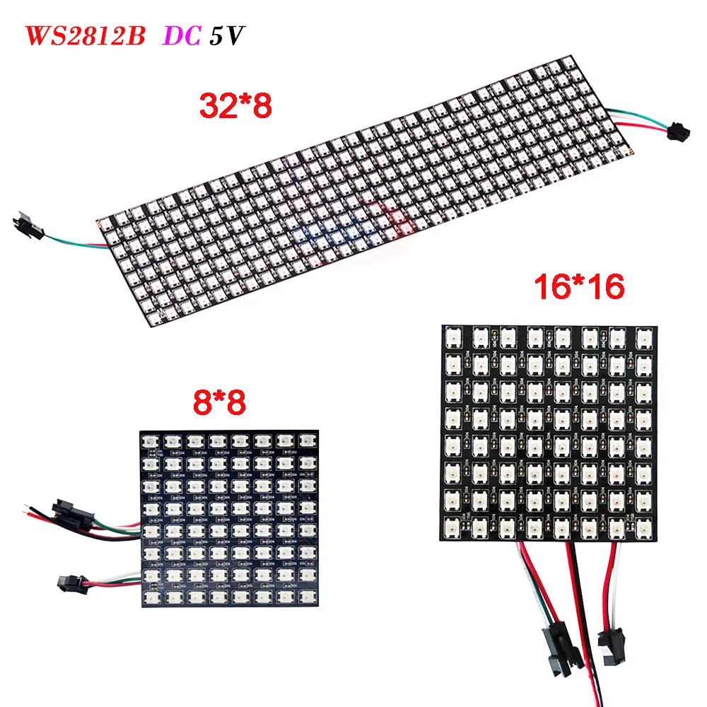 

WS2812B RGB Flexible 16x16 8x32 256Leds Pixel Panel Matrix Screen WS2815 Led Module WS2812 Individually Addressable Light 5V 12V