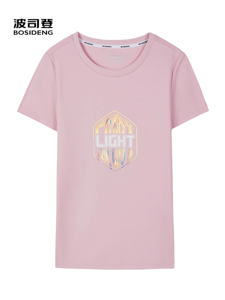 

Женская летняя футболка BOSIDENG, летняя повседневная верхняя одежда с коротким рукавом, легкая Высококачественная B00222324