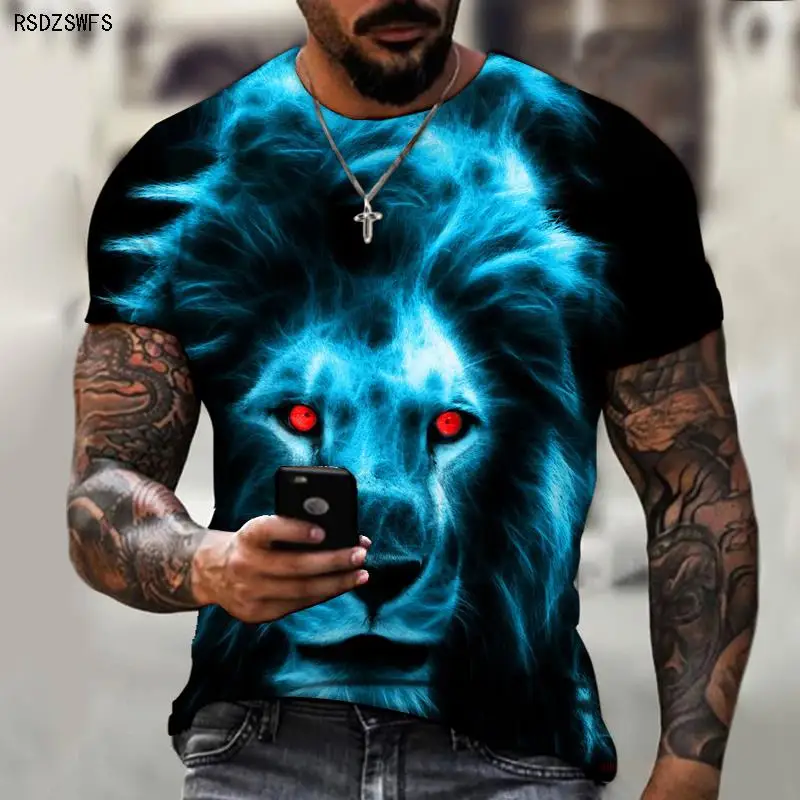 

Art, three-dimensional, cool and cute clothes Animal 3D men and women summer casual street short-sleeved oversized T-shirt 5XL