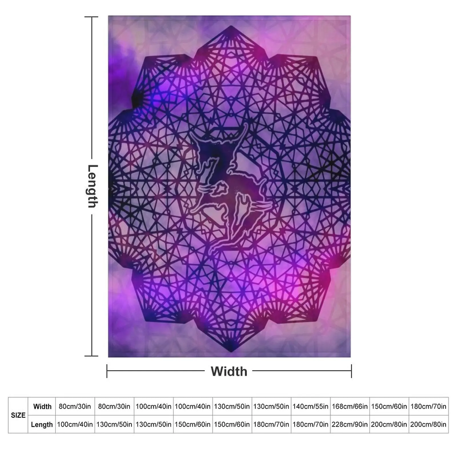 Пушистое одеяло Zeds Dead Mandala фиолетовое