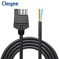 cleqee t10076 4 way trailer light wiring harness 4 pin plug connector flat adapter to bare wire 18awg 2m3m6m