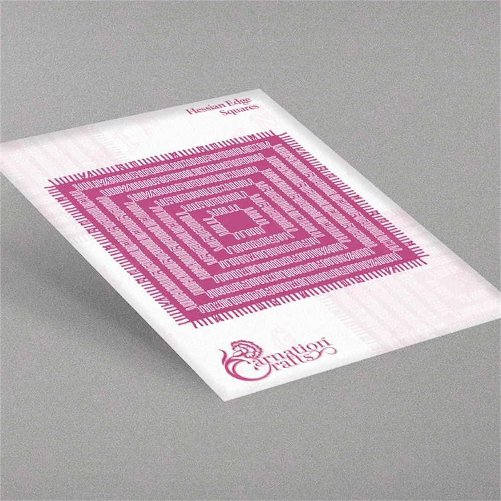 

New Decoration Metal Cutting Dies Diy Scrapbook Album Craft 2022 Christmas Arrival Embossing Molds Hessian Edge Squares Die Set