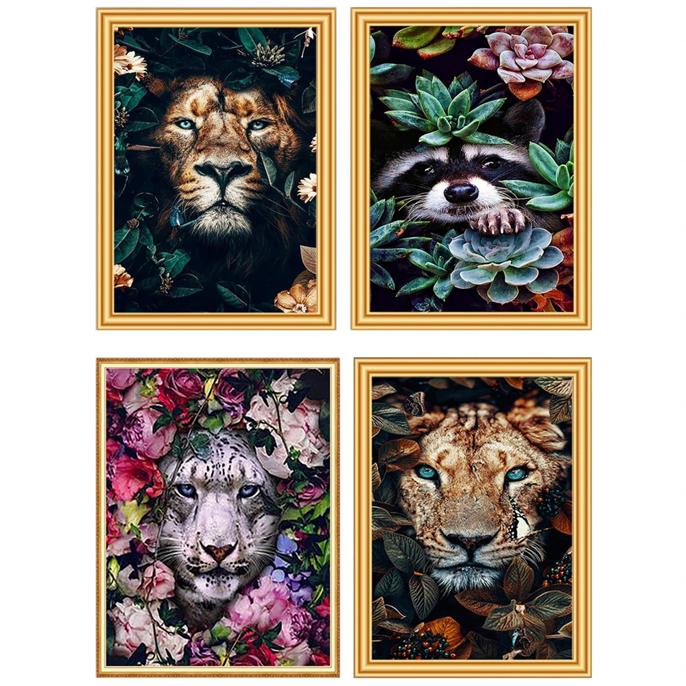 

DIY 5D Diamond Painting Animal Tigers Kit Full Drill Square Round Embroidery Mosaic Art Picture Of Rhinestones Home Decor Gifts