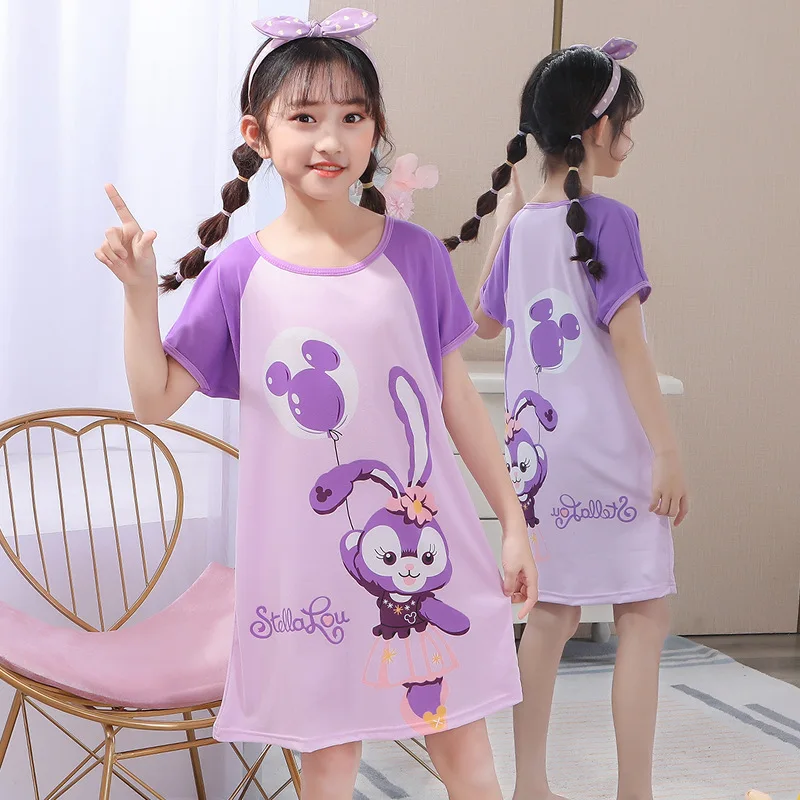 

Ночная рубашка Sanrios с аниме-фигурками для детей и взрослых, пижама, юбки, Мультяшные Hello Kitty Kuromi, летняя Домашняя одежда с короткими рукавами