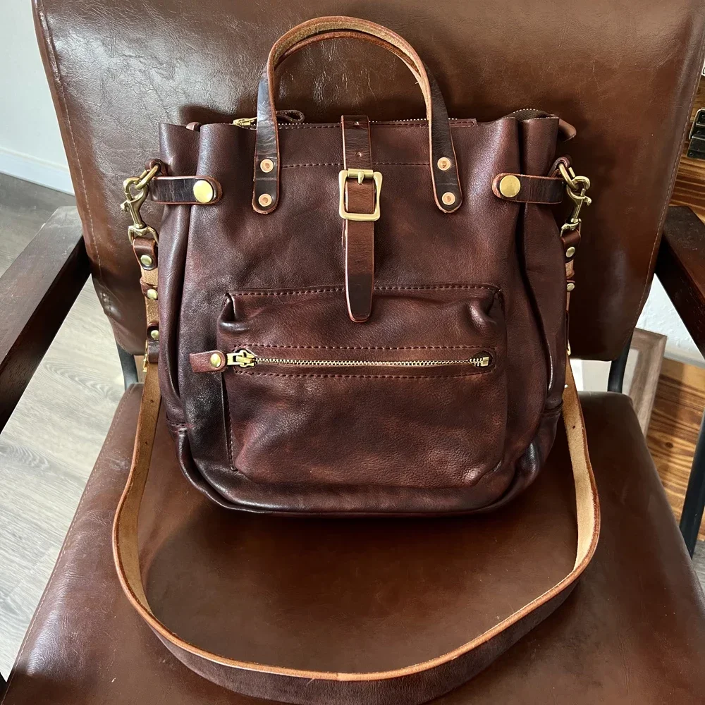 Тупая бритва американская ретро-сумка с растительным танин из воловьей кожи