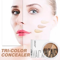 1pcs concealer tricolor concealer palette full coverage contour face cream base moisturizer to cover defects