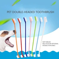 double head super soft pet finger toothbrush teddy dog brush bad breath tartar teeth tool dog cat cleaning pet grooming supplies