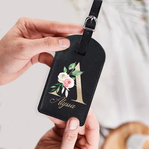 Персонализированная багажная бирка из искусственной кожи с именем, идентификационная этикетка для чемодана, бирки для посадочной сумки, дорожные аксессуары, подарок