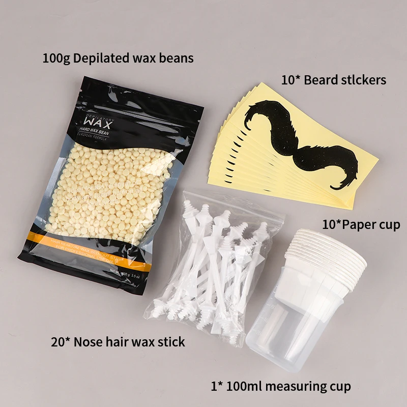 

100g Portable Painless Nose Wax Kit For Men Women Nose Hair Removal Wax Set Paper-Free Nose Hair Wax Beans Cleaning Wax Kit