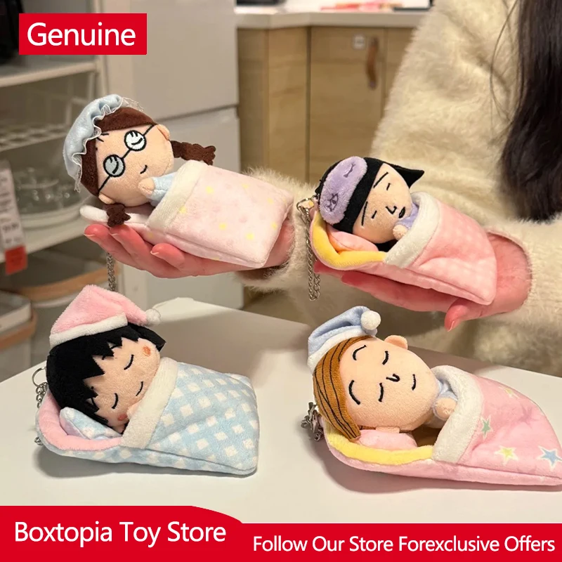 Фото Новая оригинальная плюшевая кукла-брелок Chibi-Maruko Chan в спальном мешке Sweet Dream, 13 см, с наполнителем, украшение для сумки, игрушка, подарок №1