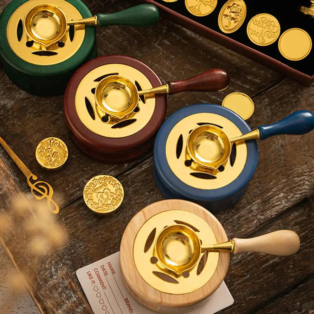 

1 Set Wax Melting Furnace Easy to Operate Thermal Insulation Portable Wax Seal Stamp Set Lacquer Stove with Spoon Office Accesso
