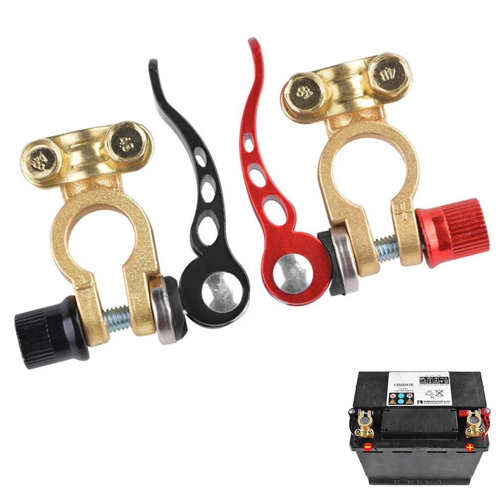 

2X Battery Terminal Brass Connector To Disconnect The Car Battery Terminal Clamp Car Accessory High-quality Connectors