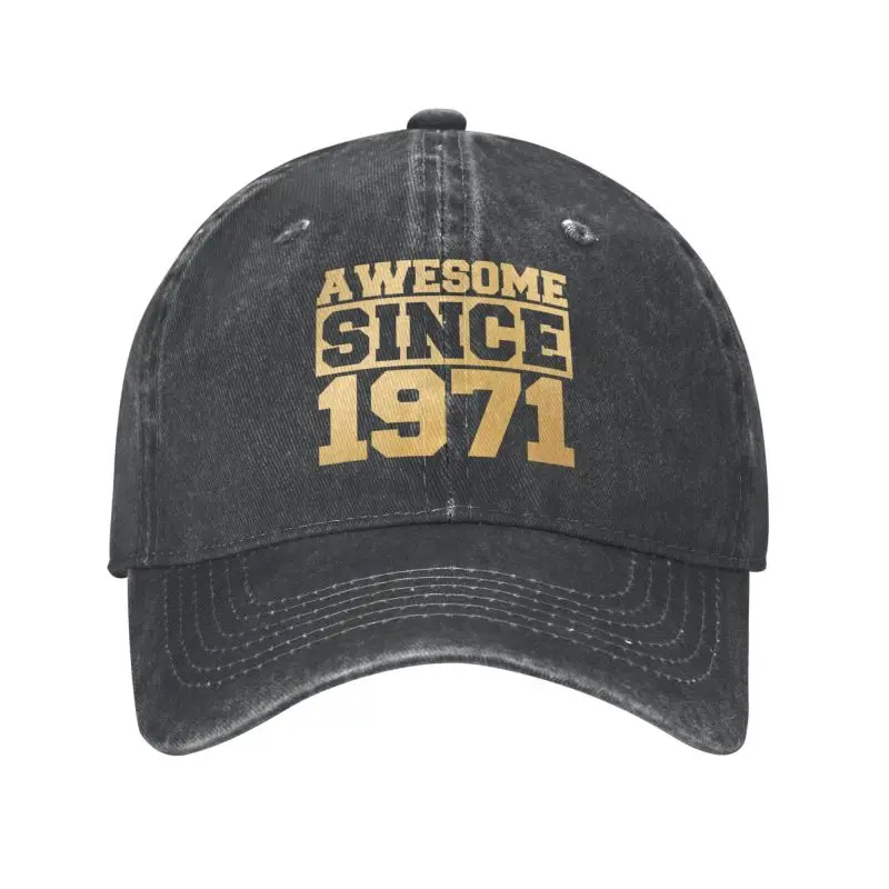 

New Cool Cotton Awesome Since 1971 Baseball Cap Men Women Personalized Adjustable Unisex Dad Hat Summer