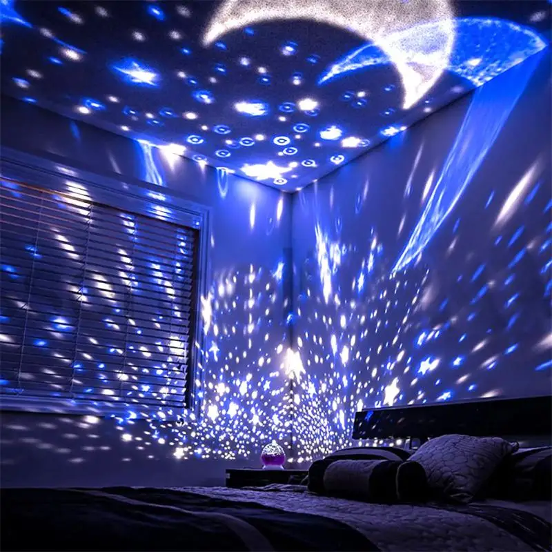 

Планетарная настольная лампа для детской спальни, вращающееся небо, луна, звезда, ночные светильники, звездный свет, галактические ночники, ...