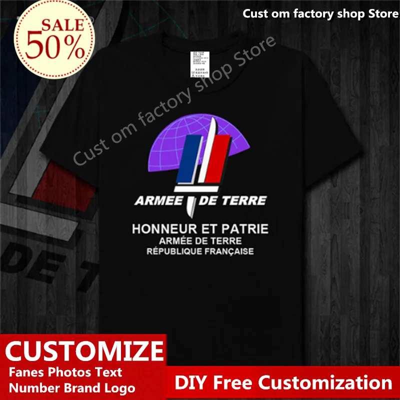 

France Army ​T shirt DIY Custom Jersey Fans Name Number Brand LOGO Cotton T-shirts Men Women Loose Casual Sports T-shirt