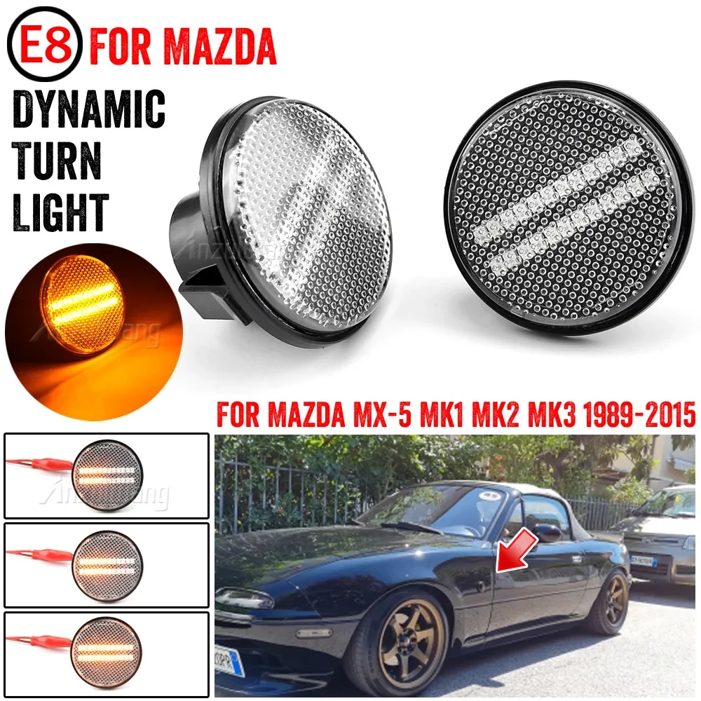 

LED Side Marker Turn Signal Light For Mazda MX5 MX-5 MK1 MK2 MK3 Dynamic Repeater Sequential Indicator Lamp Blinker 1989-2015