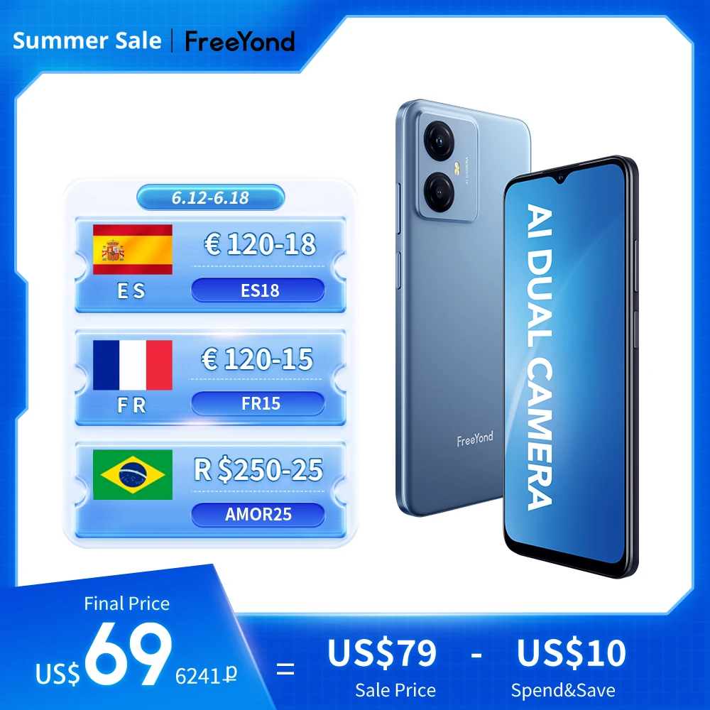 Global Version FreeYond F9 Smartphone 128GB/64GB 6.52