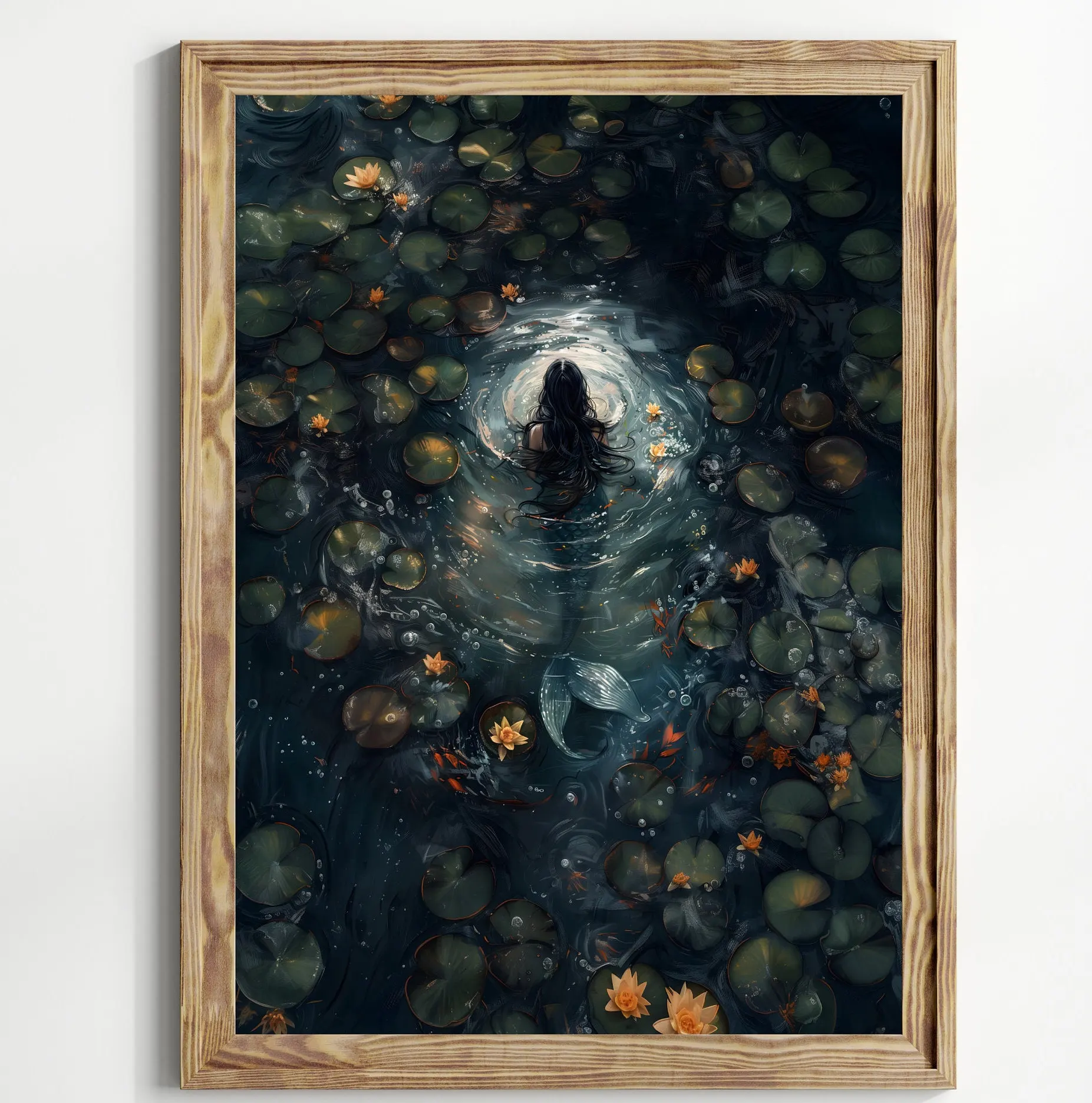 Ophelia Dark Academia Print The Lake Poster Goth Moody Victorian Girl Into Lake Canvas Painting Wall Art Cottage Room Home Decor