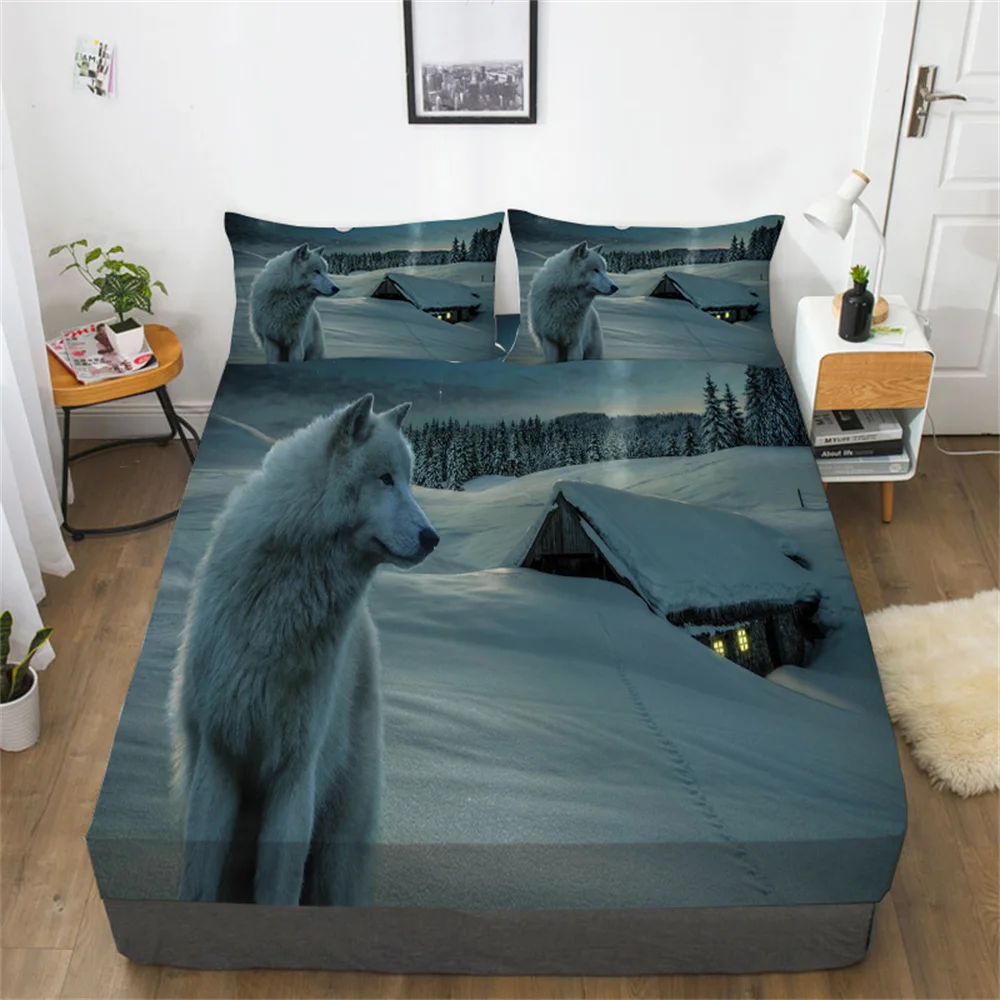 Комплект постельного белья с 3D рисунком волка для мальчиков и девочек комплекты